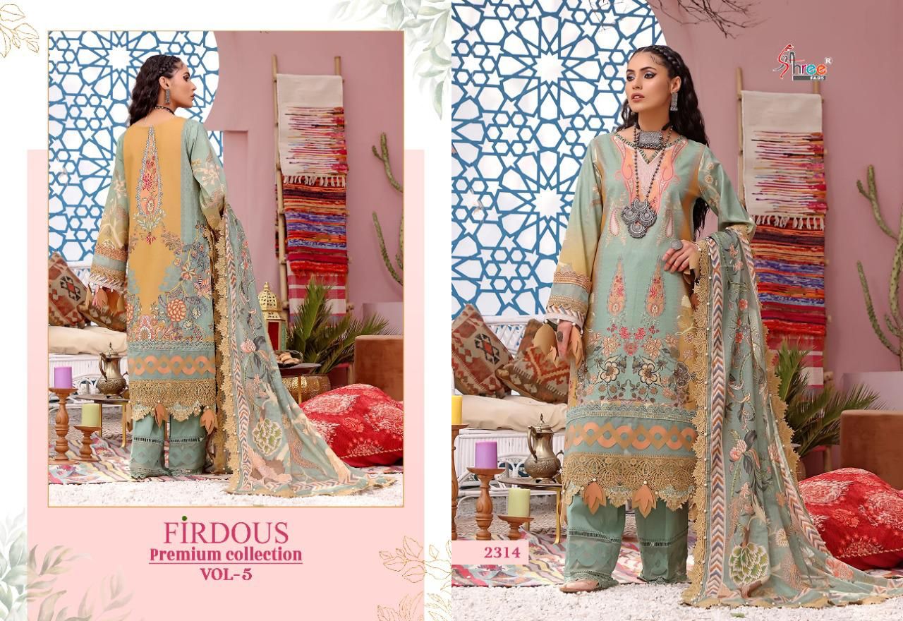 shree fab firdous premium collection vol 05 cotton innovative print salwar suit with chiffon dupatta catalog