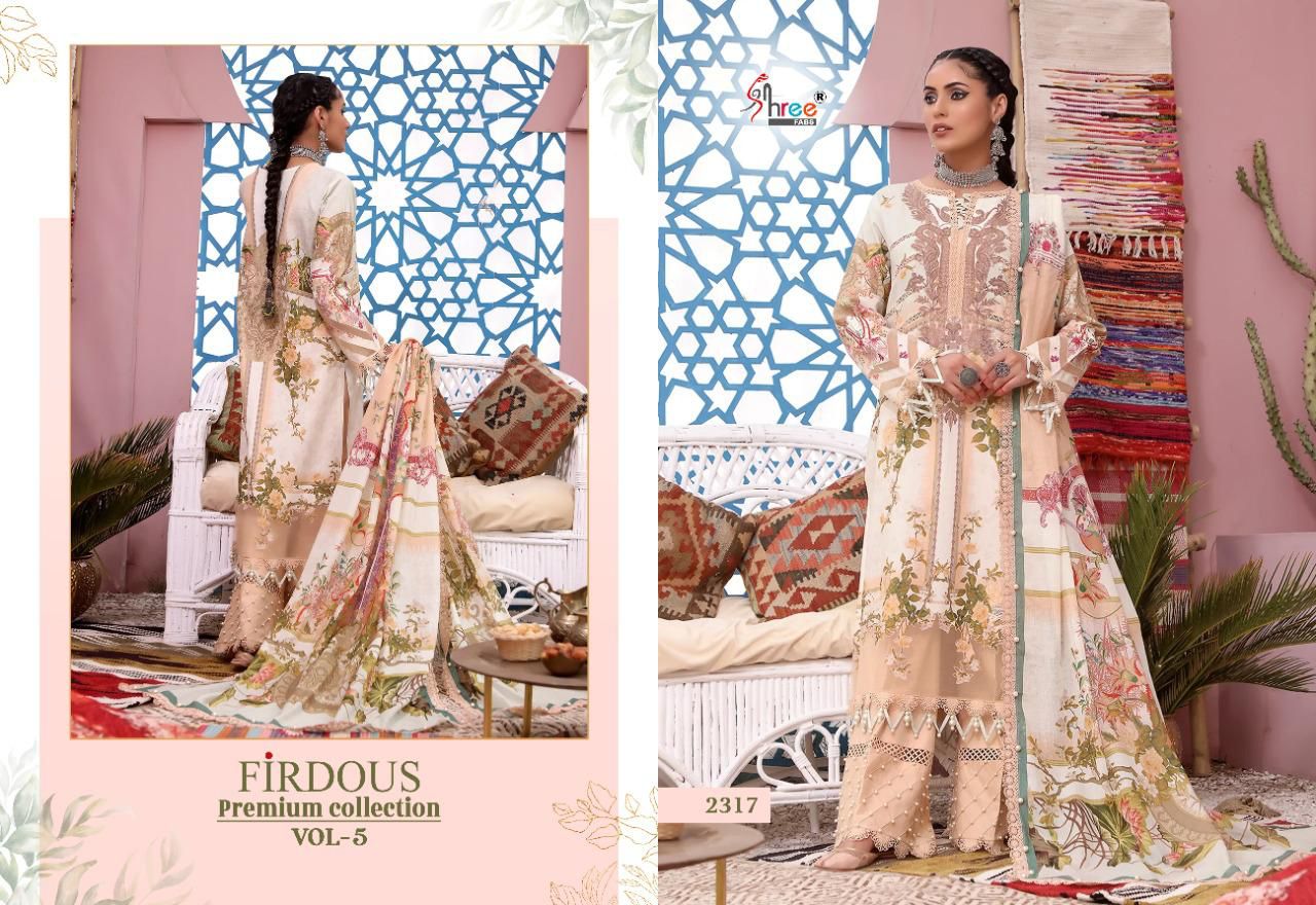 shree fab firdous premium collection vol 05 cotton innovative print salwar suit with chiffon dupatta catalog