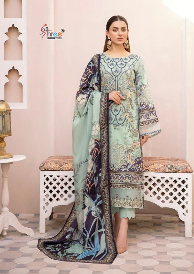 shree fab rangrez luxury lawn collection lawn decent look salwra suit siffon dupatta catalog