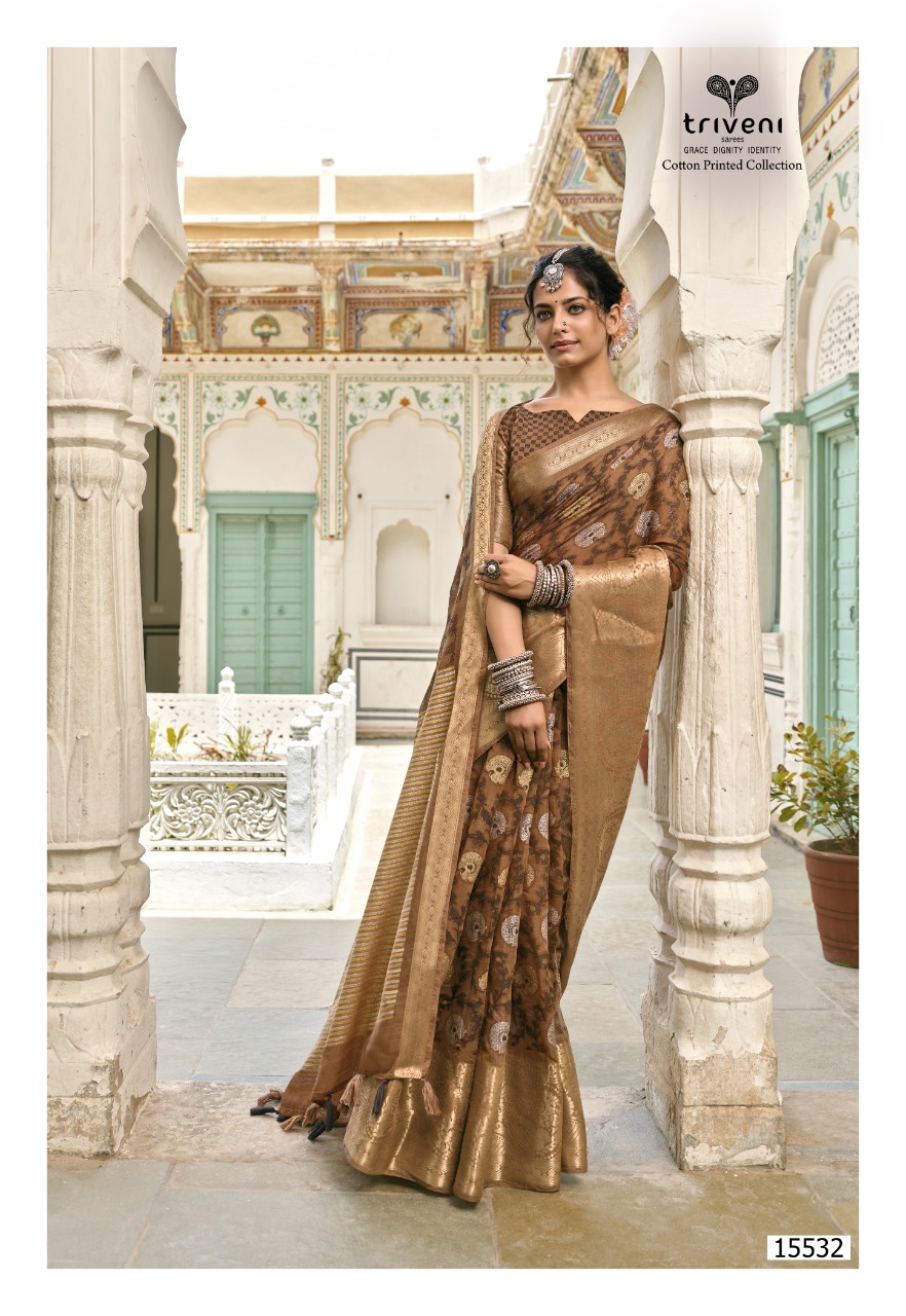 triveni saree kodak cotton exclusive print saree catalog