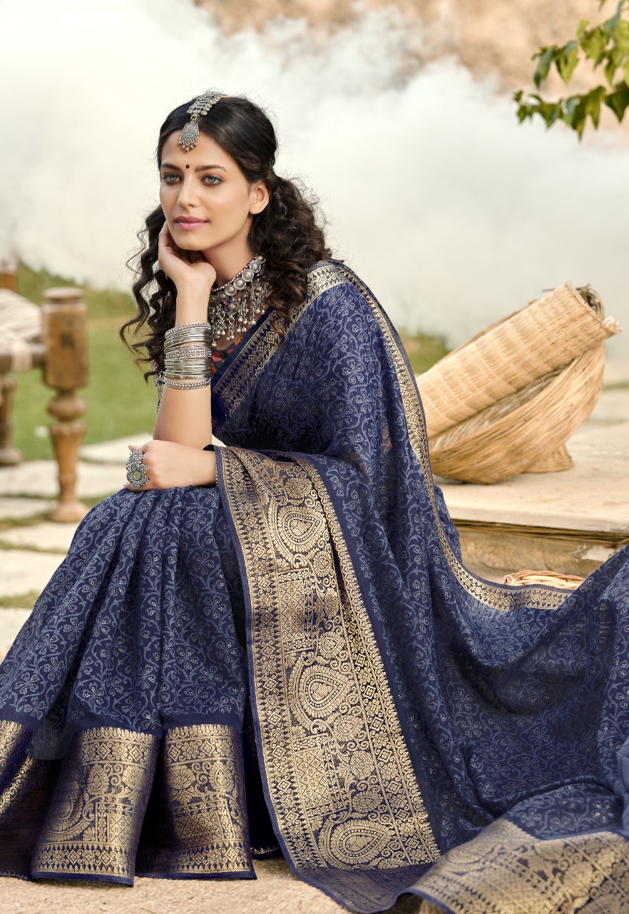 triveni saree meghna cotton regal look saree catalog