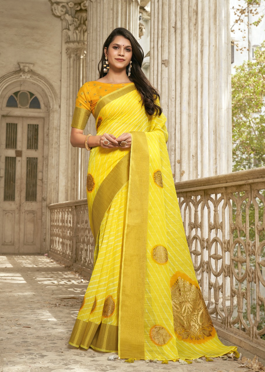 triveni saree purvai cotton elegant print saree catalog