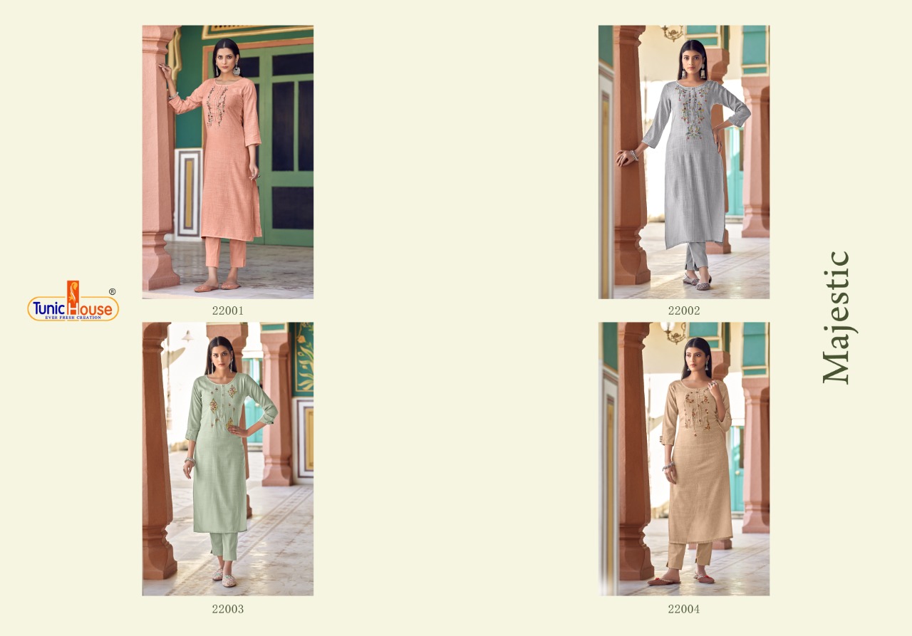 Tunic house majestic viscose graceful look kurti catalog