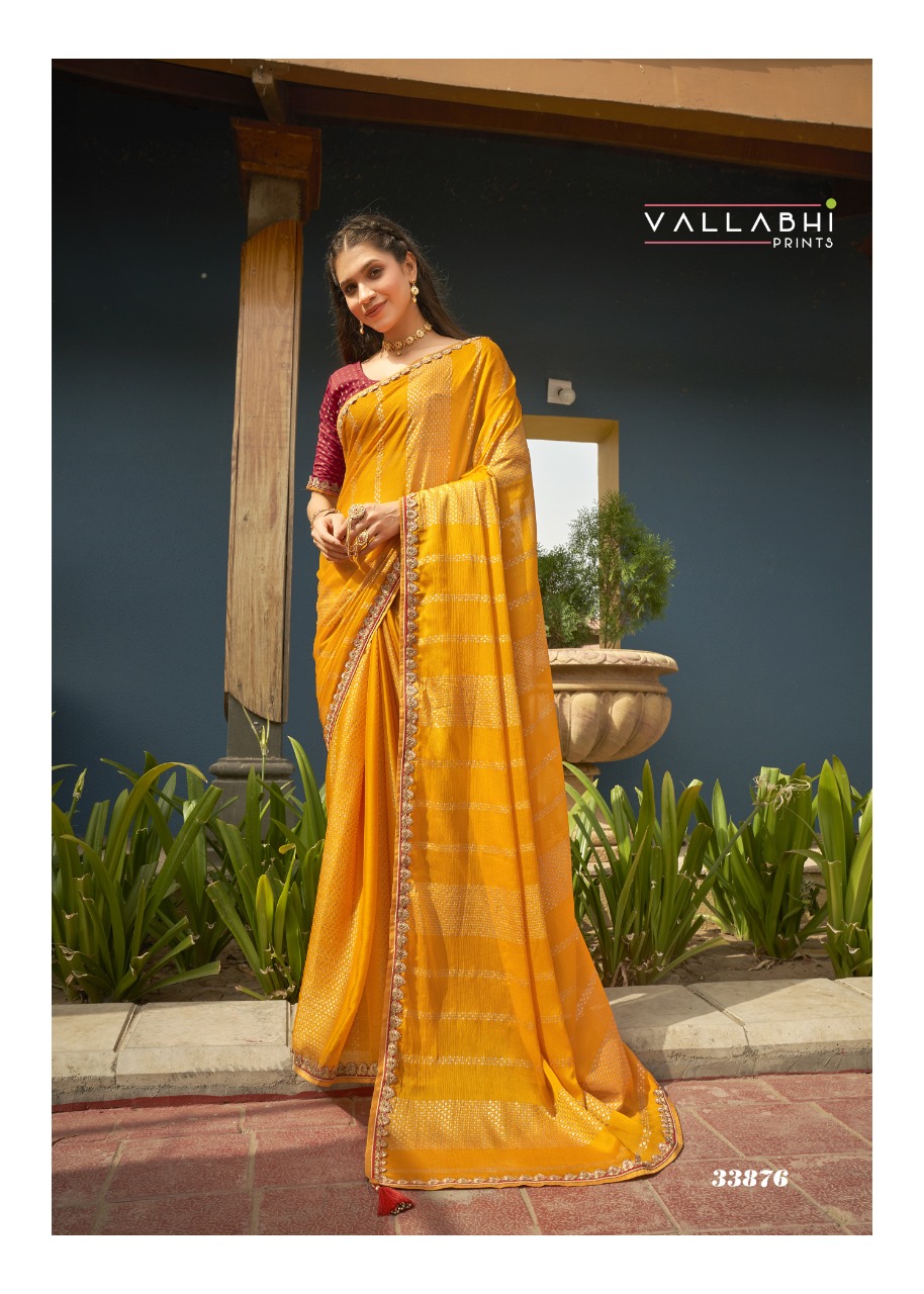 vallabhi print alexender georgette decent look saree catalog