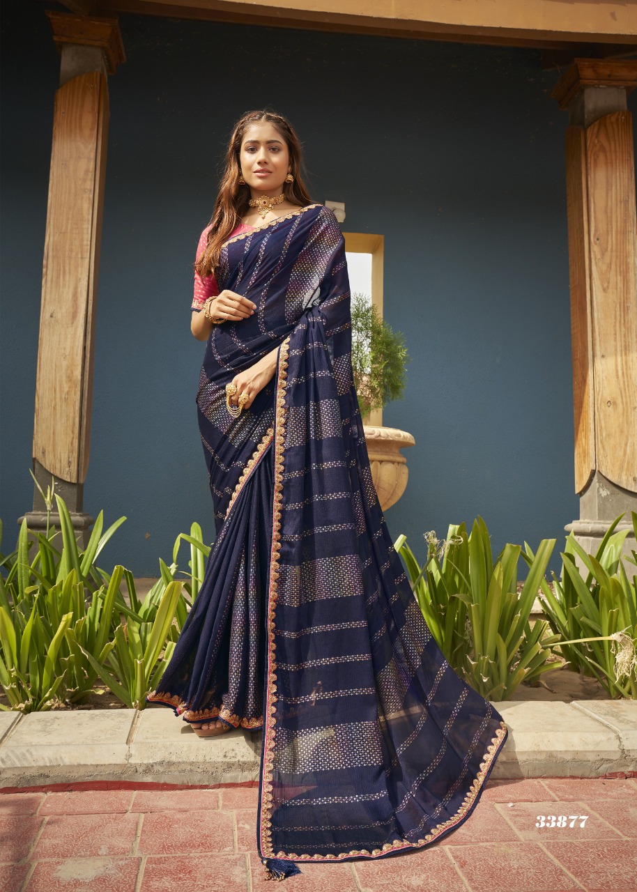 vallabhi print alexender georgette decent look saree catalog