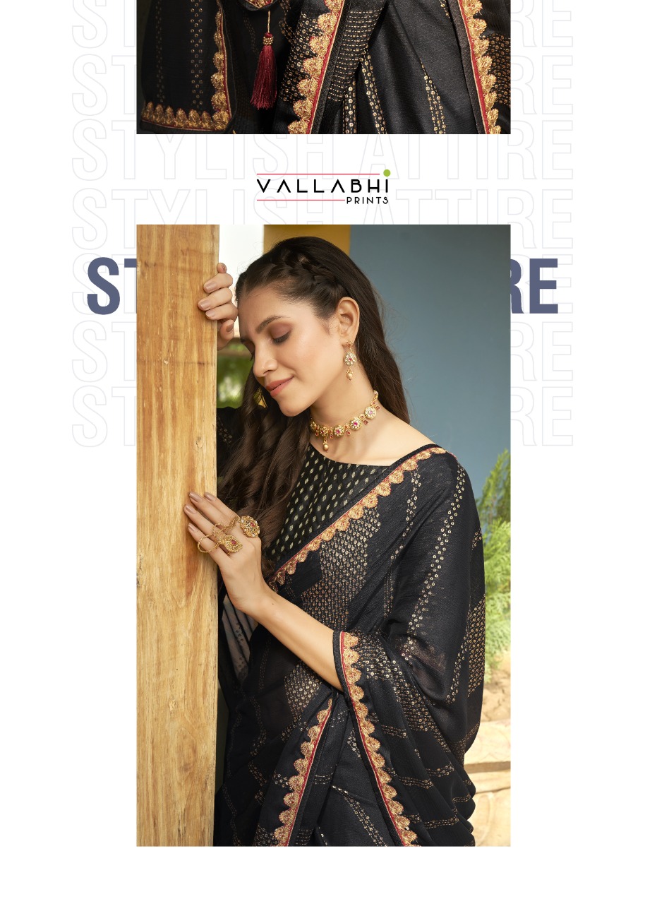 vallabhi print alexender georgette decent look saree catalog