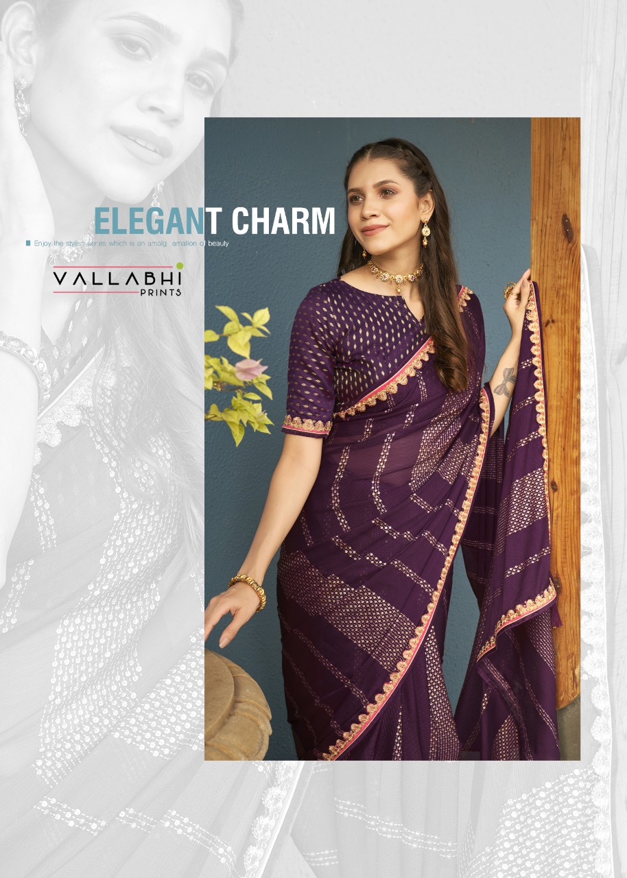 vallabhi print alexender georgette decent look saree catalog