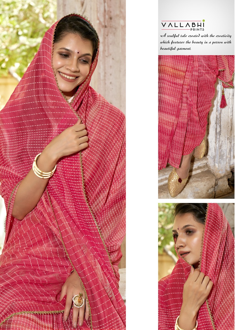 vallabhi print kayali georgette attarctive saree catalog