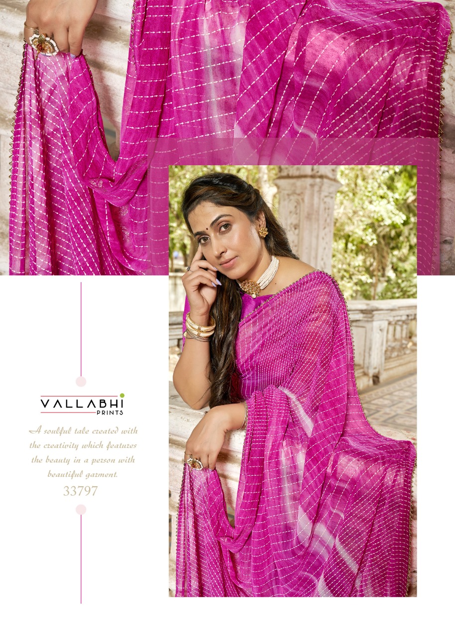 vallabhi print kayali georgette attarctive saree catalog