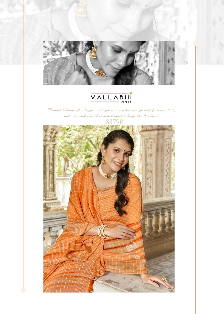 vallabhi print kayali georgette attarctive saree catalog