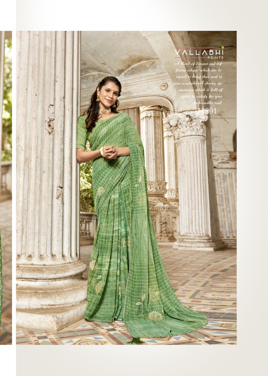 vallabhi print kayali georgette attarctive saree catalog