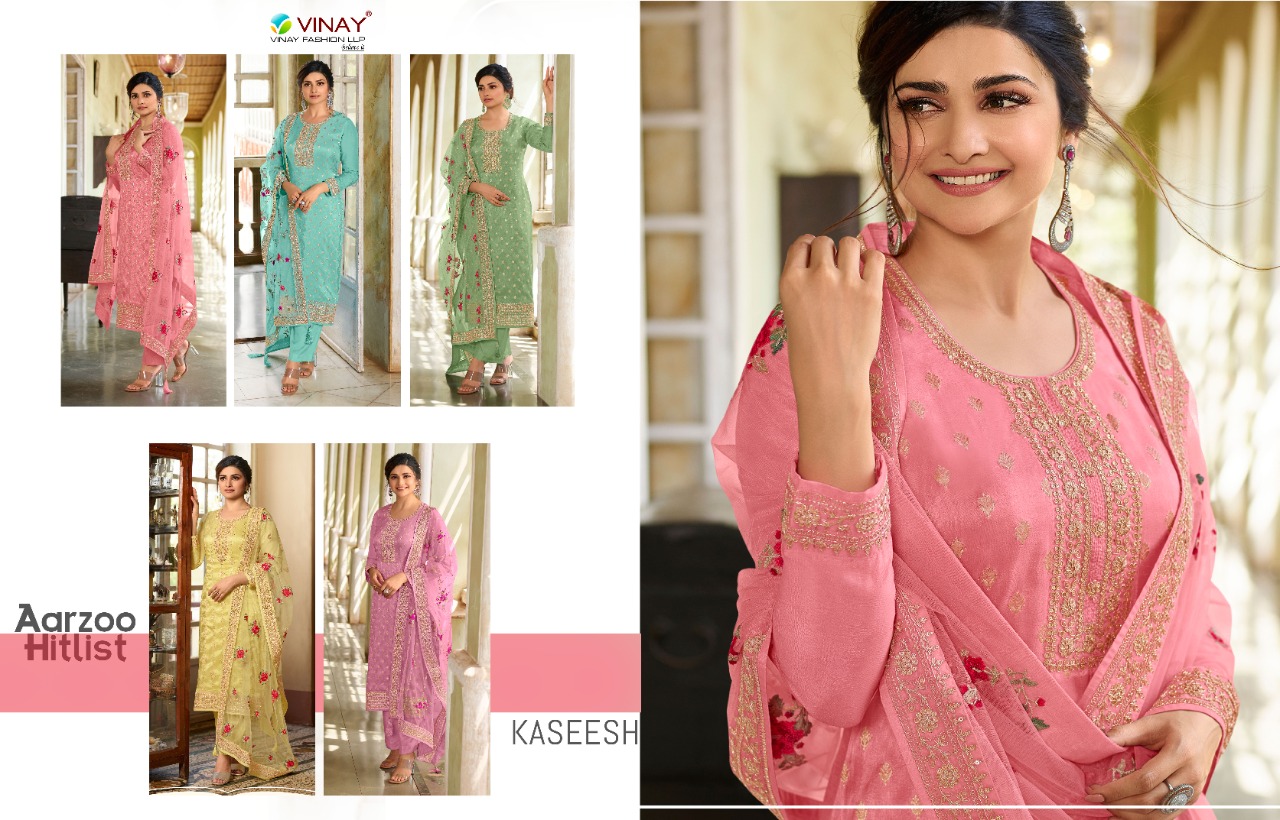 vinay fashion kaseesh aarzoo hitlist dola  elegant salwar suit catalog