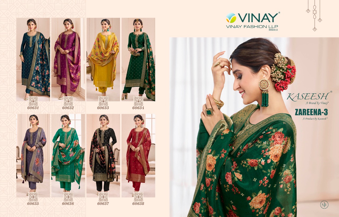 vinay fashion kaseesh Zareena 3 dola regal look salwar suit catalog