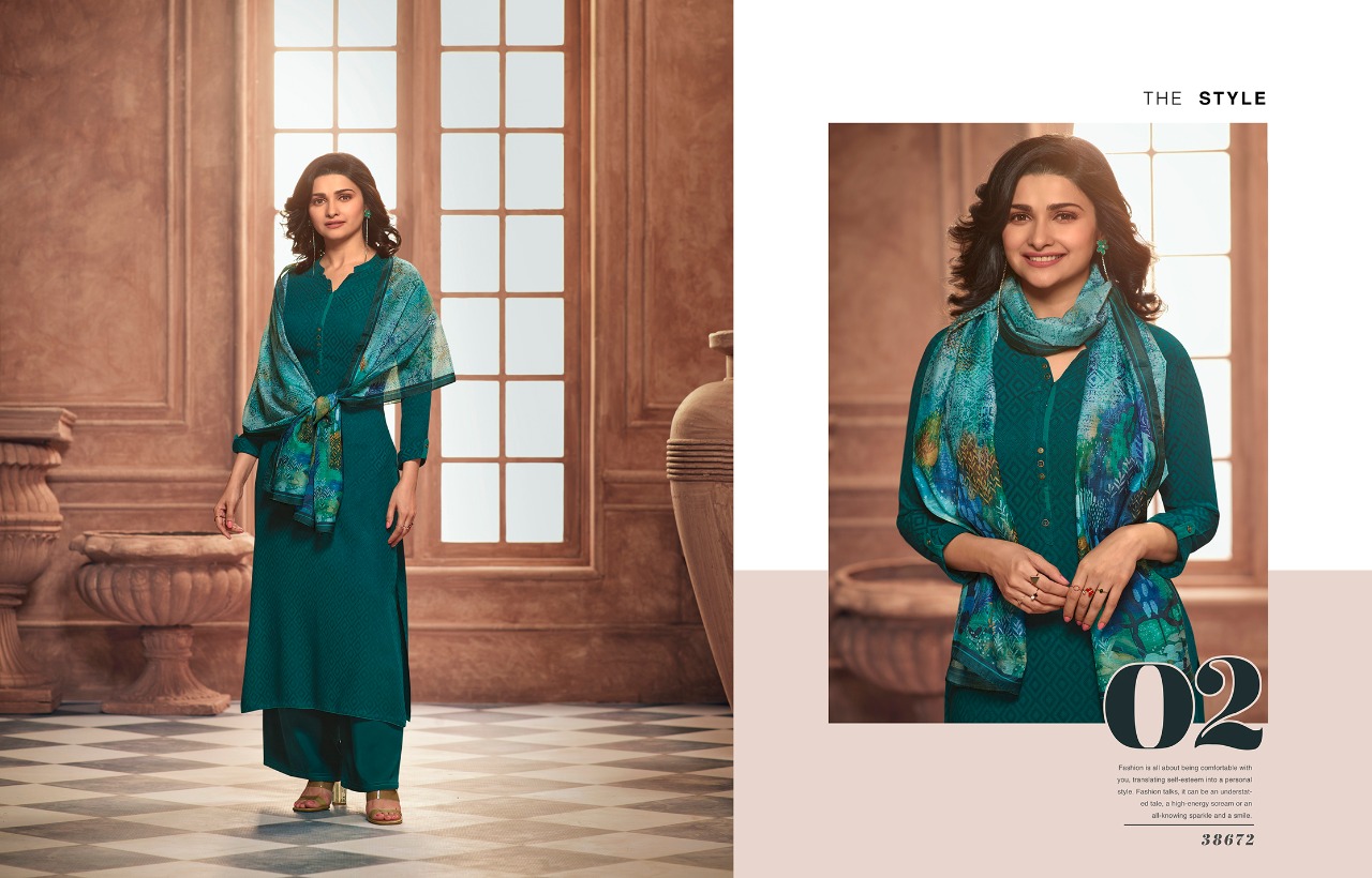 vinay fashion tumbaa butterfly rayon attractive kurti with plazzo and dupatta catalog