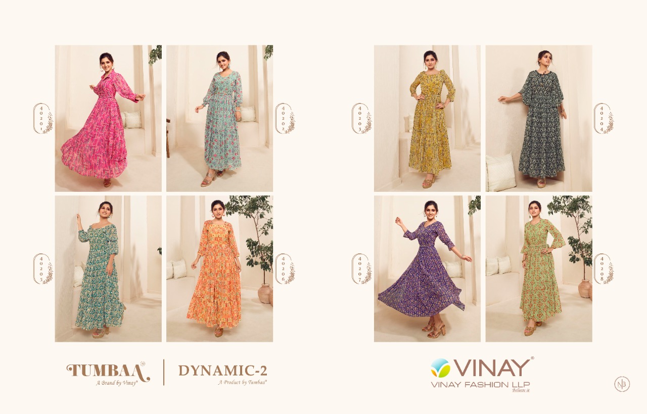 vinay fashion tumbaa dynamic 2 georgette exclusive print kurti catalog