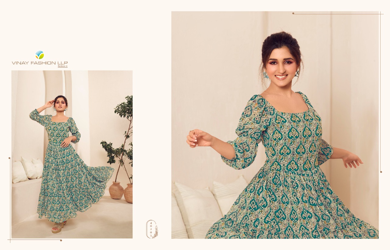 vinay fashion tumbaa dynamic 2 georgette exclusive print kurti catalog