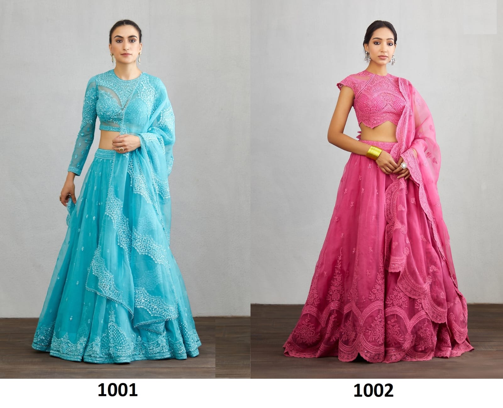 virasat torani 1001 1002 organza elegant look lehngha catalog