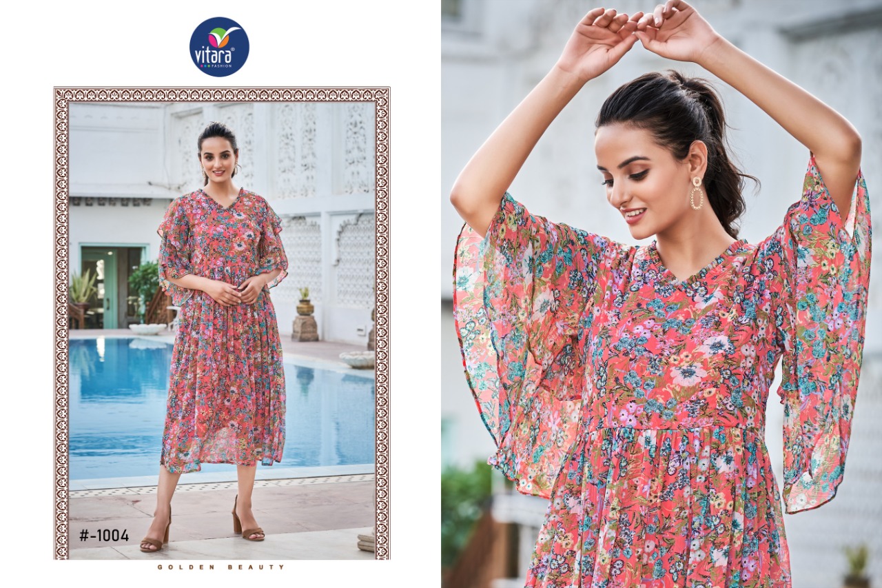 vitara fashion Bently georgette innovaive style kurti catalog