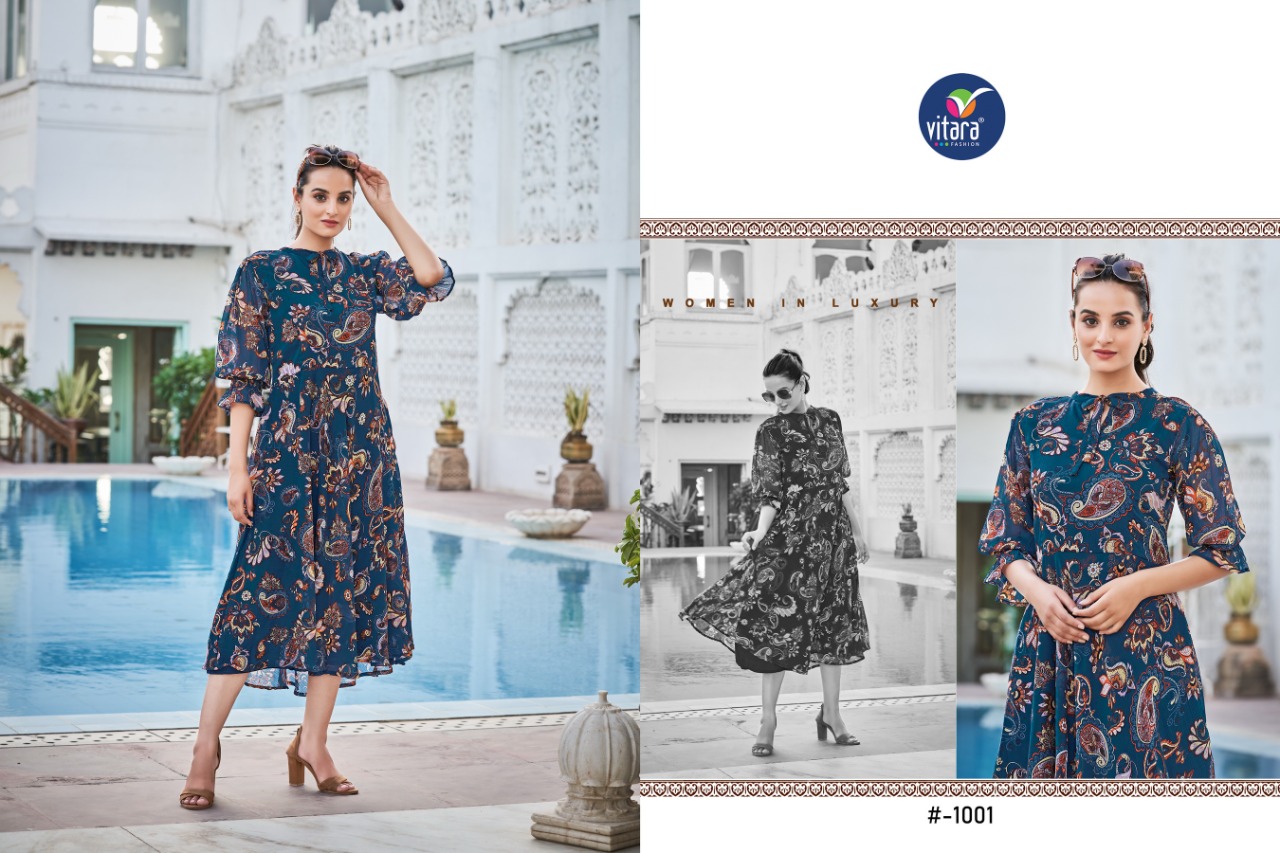 vitara fashion Bently georgette innovaive style kurti catalog