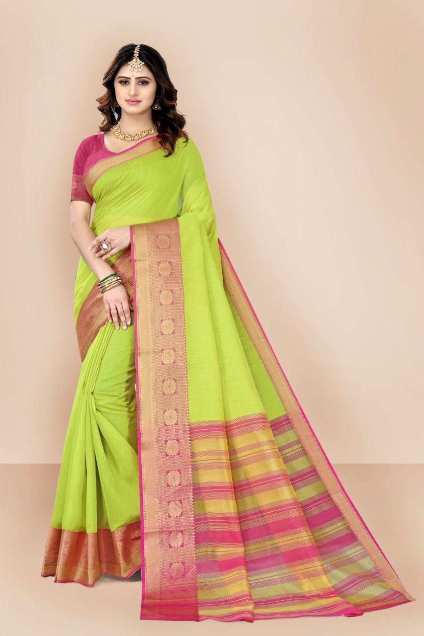 vivera international gadhwal cotton gorgeous look saree catalog