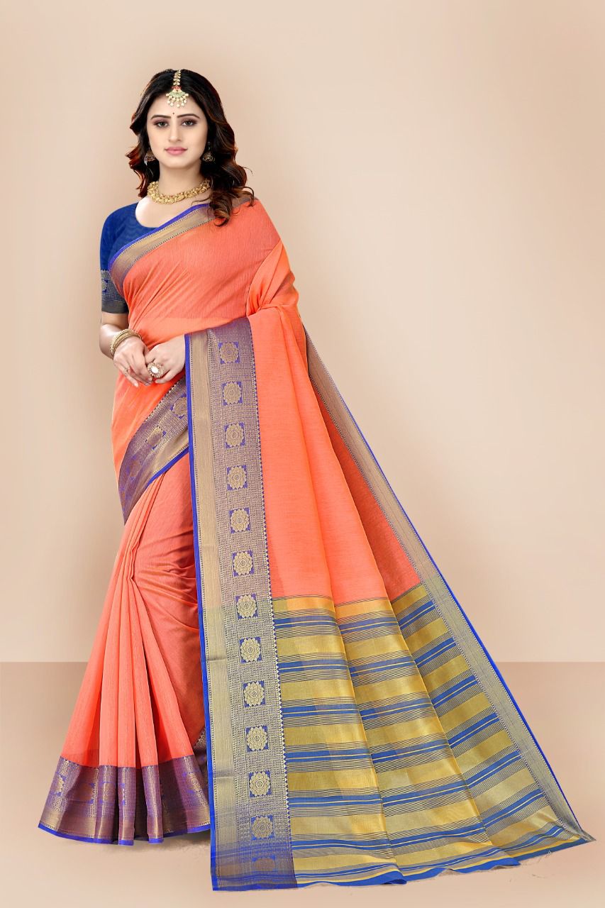 vivera international gadhwal cotton gorgeous look saree catalog