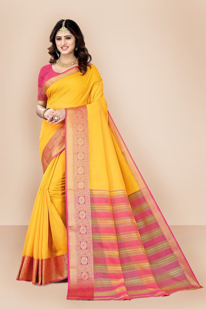 vivera international gadhwal cotton gorgeous look saree catalog