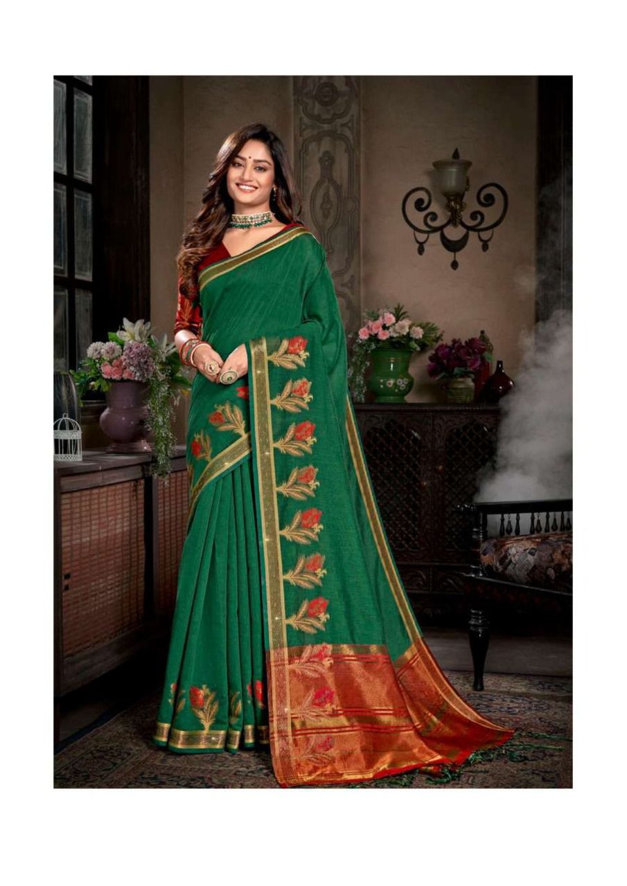 vivera international shangrilla cotton festive look saree catalog