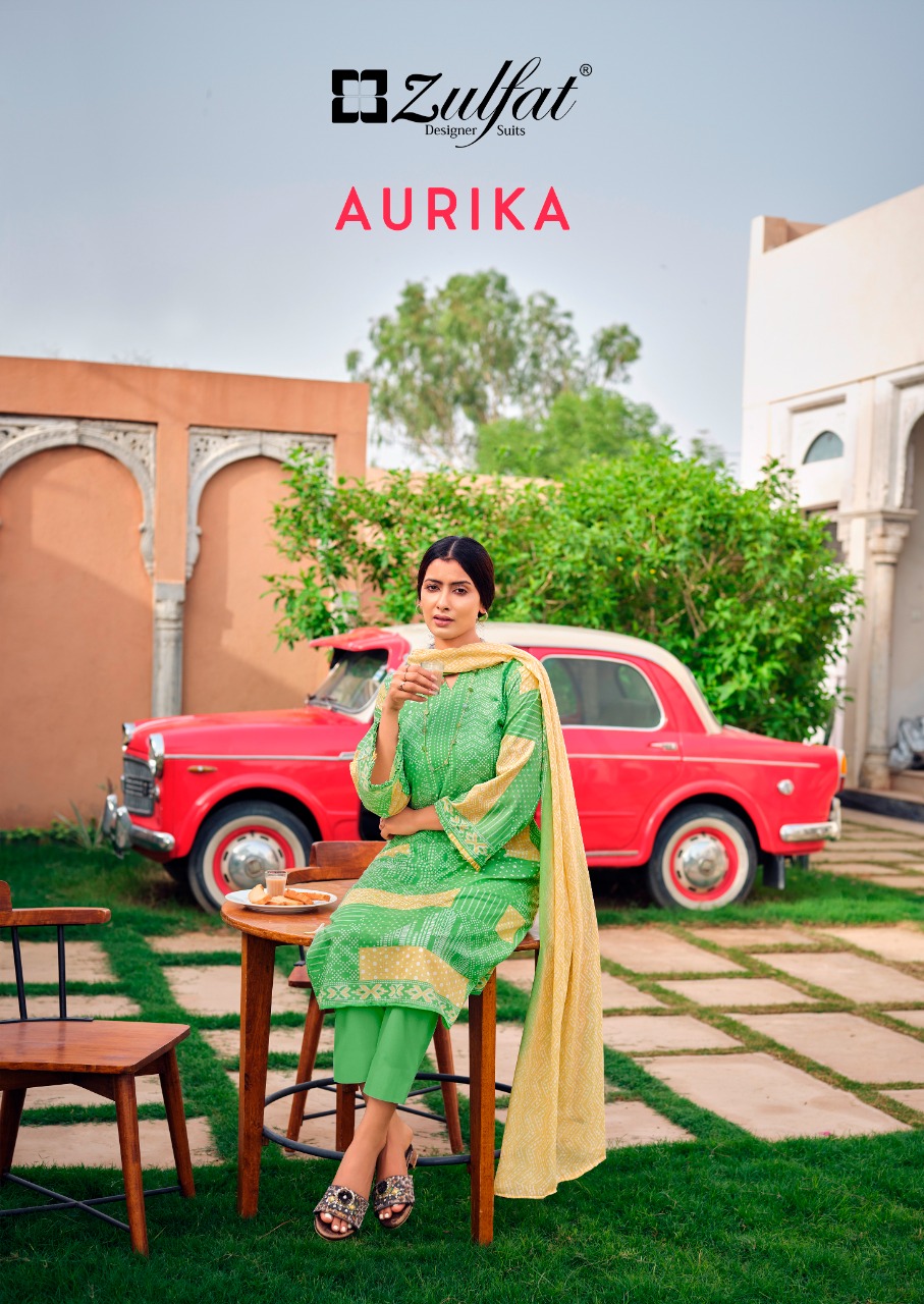 zulfat designer suit aurika cotton elegant look salwar suit catalog