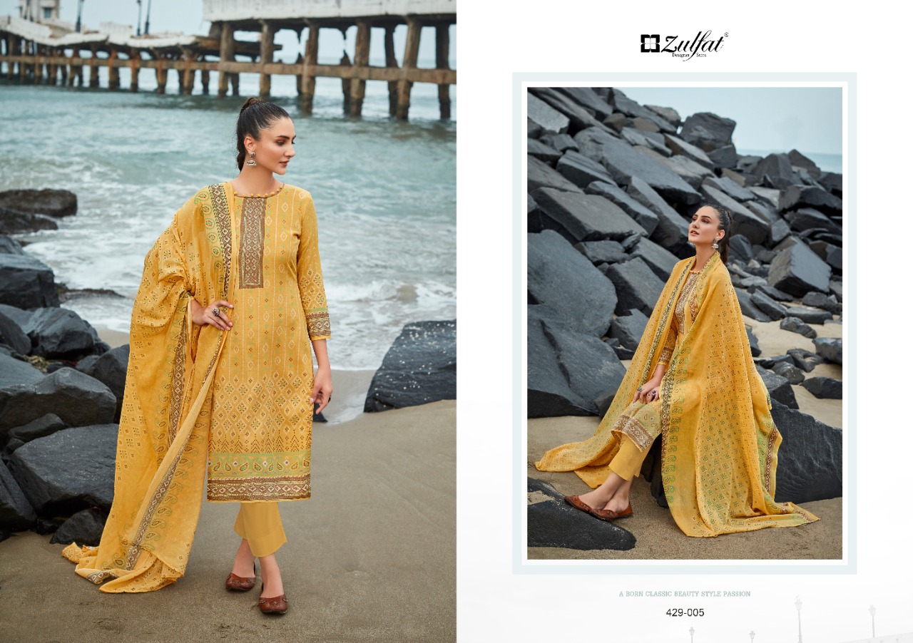 zulfat designer suit vincee cotton authentic fabric salwar suit catalog