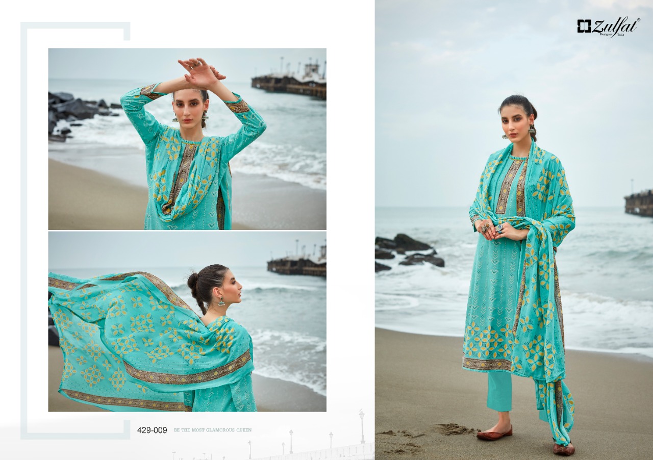 zulfat designer suit vincee cotton authentic fabric salwar suit catalog