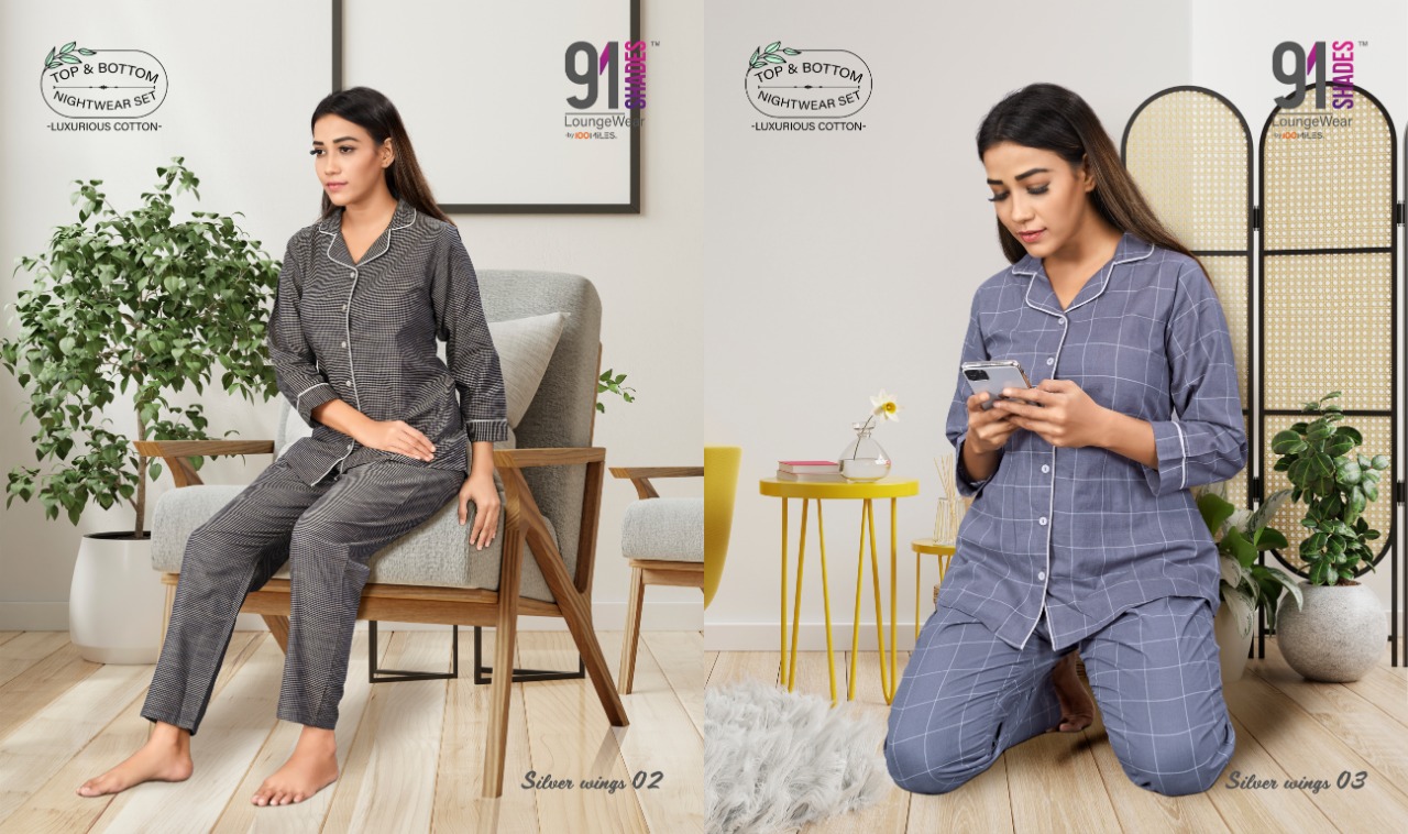 91Shades Silver Wings cotton comfort night wear catalog