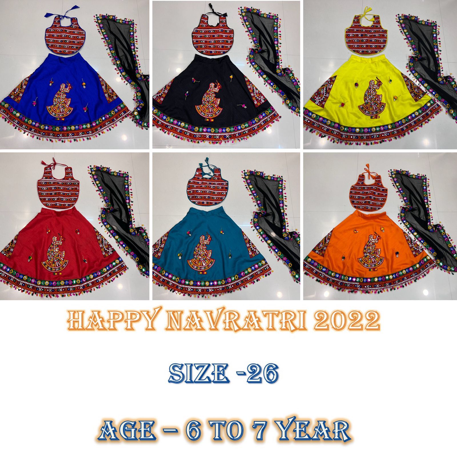 aawiya official Navratri kids collection art silk catchy look lehenga choli catalog