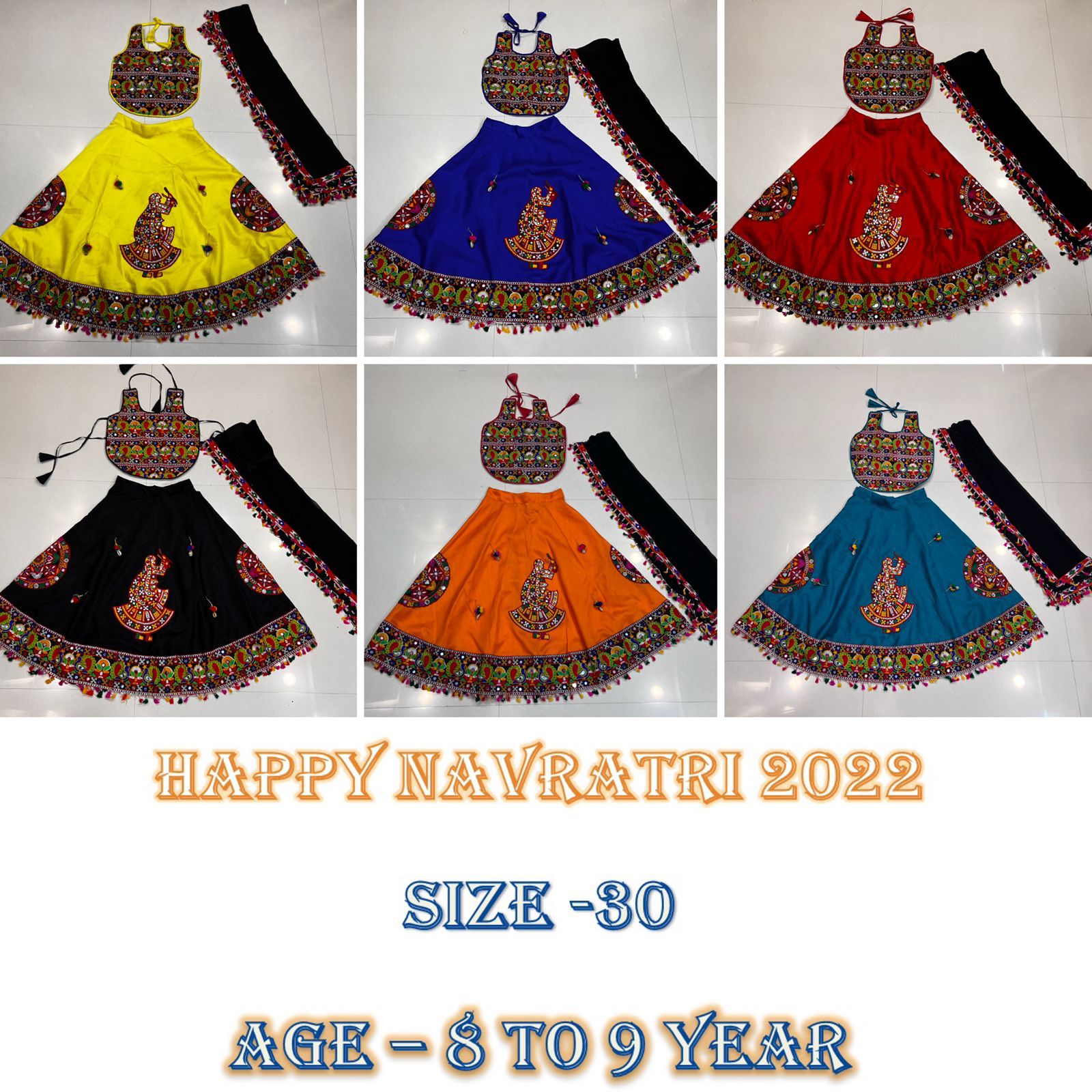 aawiya official Navratri kids collection art silk catchy look lehenga choli catalog