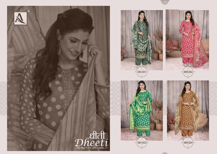 alok suit dheeti Pure Zam Cotton gorgeous look salwar suit catalog