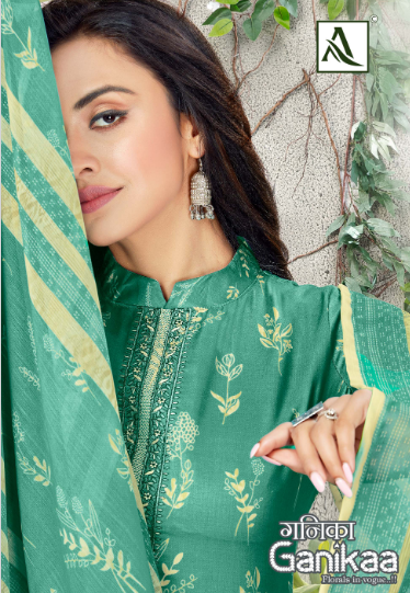 alok suit ganikaa Pure Zam Cotton innovative look salwar suit catalog