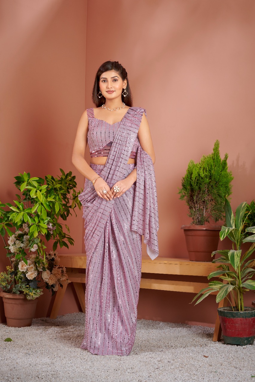 amoha trenza Design No 1015953 Bonding with spangles innovative style Saree catalog