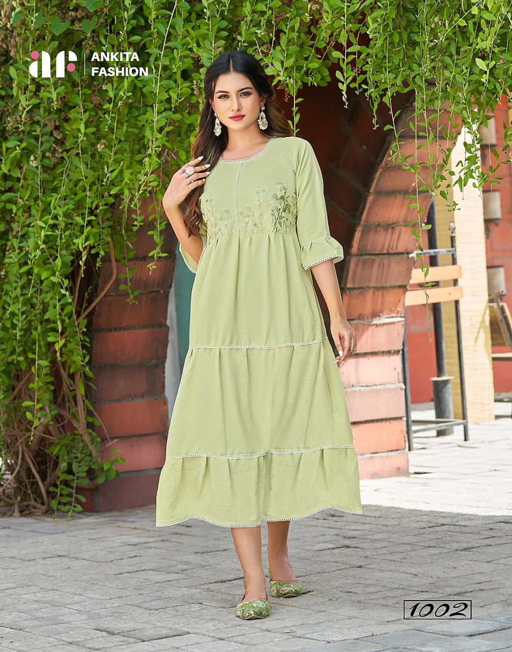 ankita fashion lime lite 1 crush  elegant kurti catalog