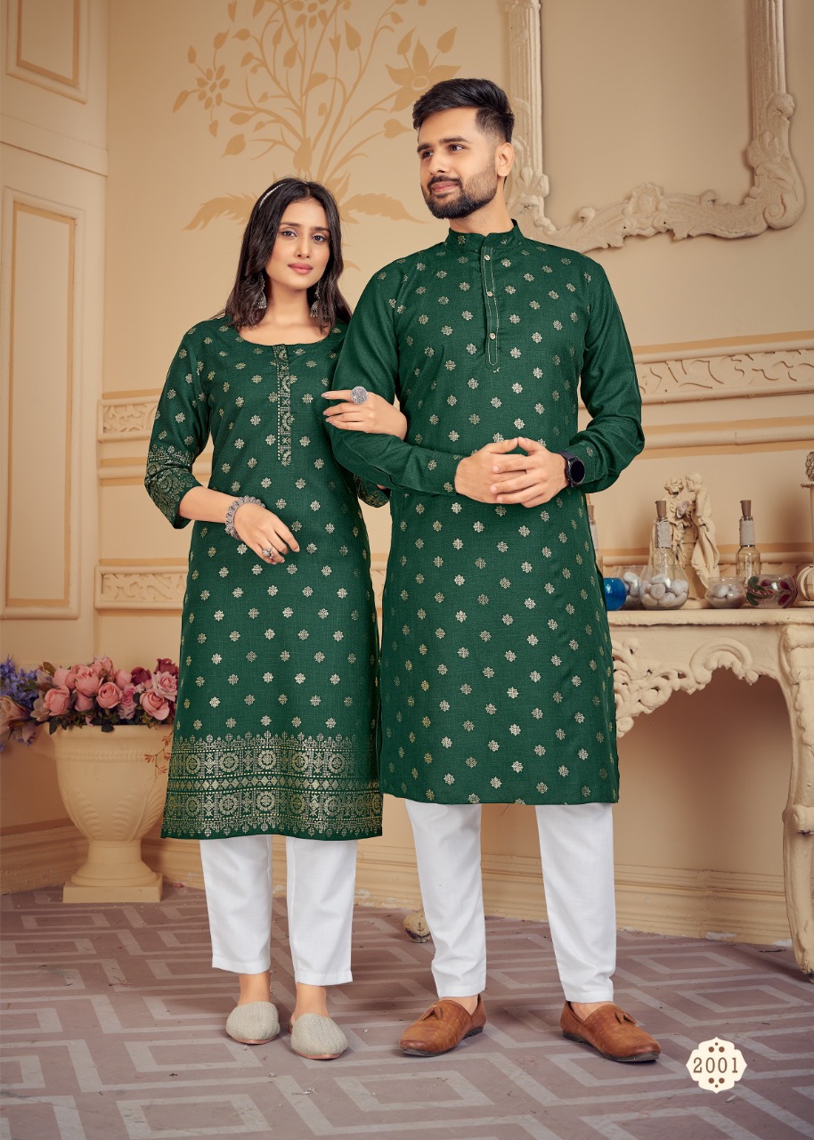 Banwery Fashion couple dream vol 2 cotton  decent look Kurta with Payjama and Kurti with Pants catalog