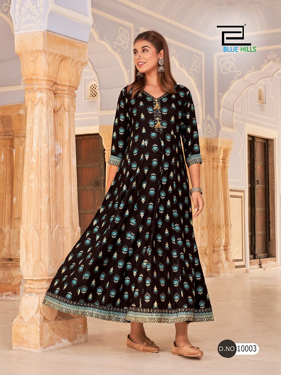 blue hills Hotstar VOL 10 rayon gorgeous look Anarkali Gown catalog