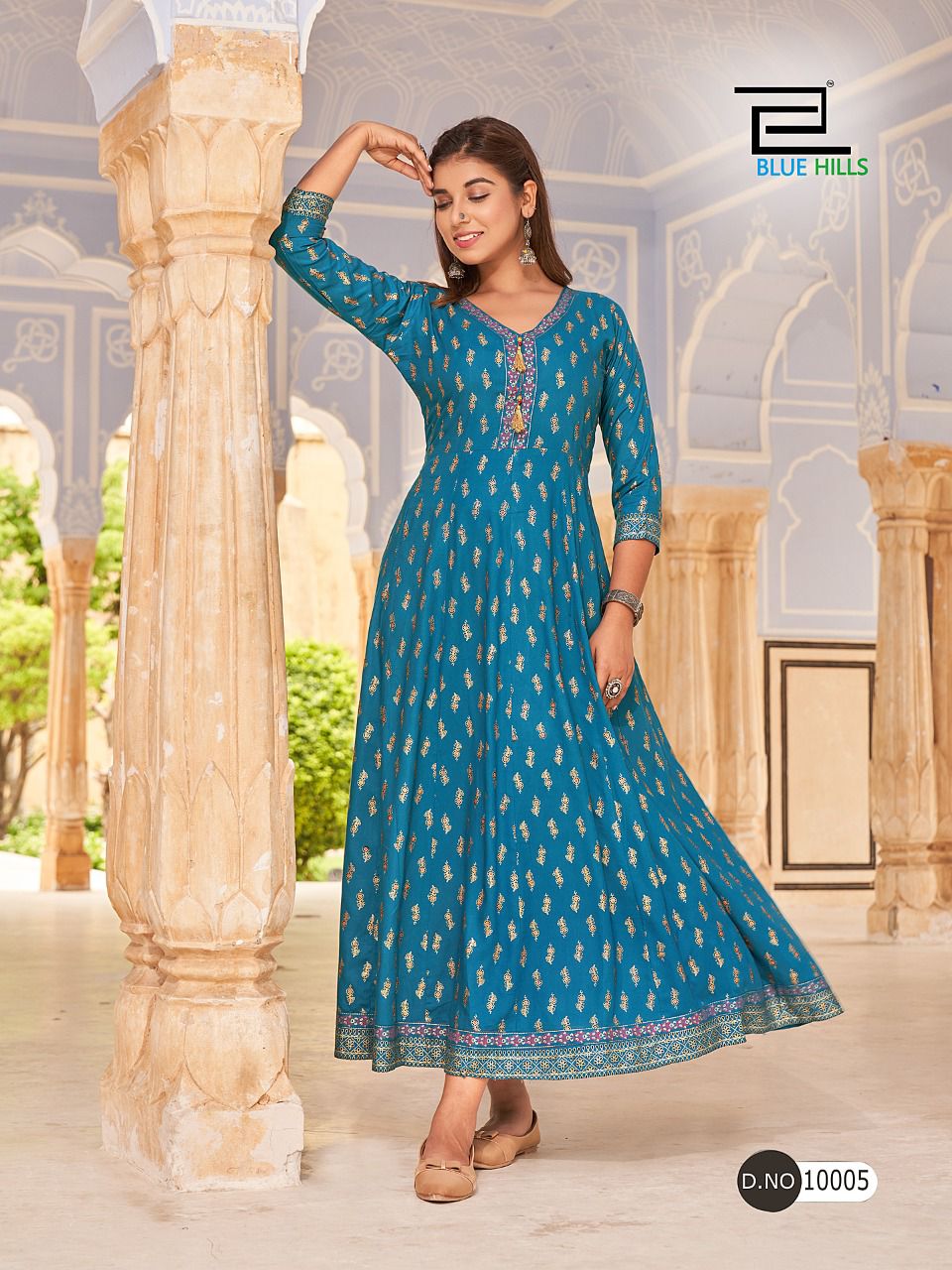 blue hills Hotstar VOL 10 rayon gorgeous look Anarkali Gown catalog