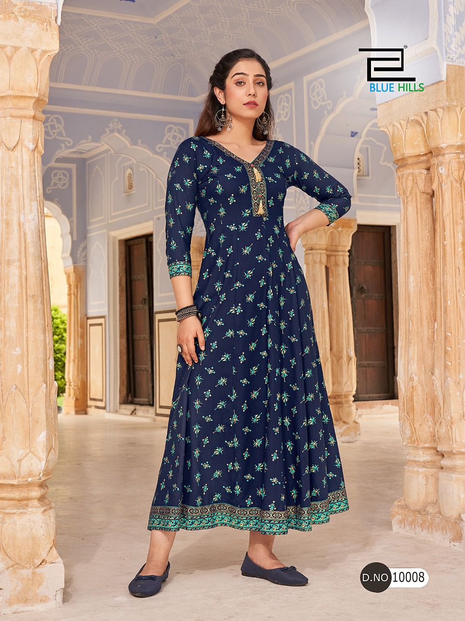 blue hills Hotstar VOL 10 rayon gorgeous look Anarkali Gown catalog