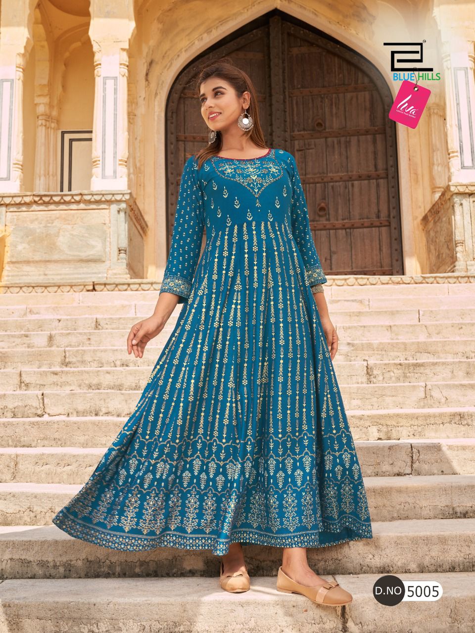 Blue hills leela vol 5 rayon elegant anarkali gown catalog