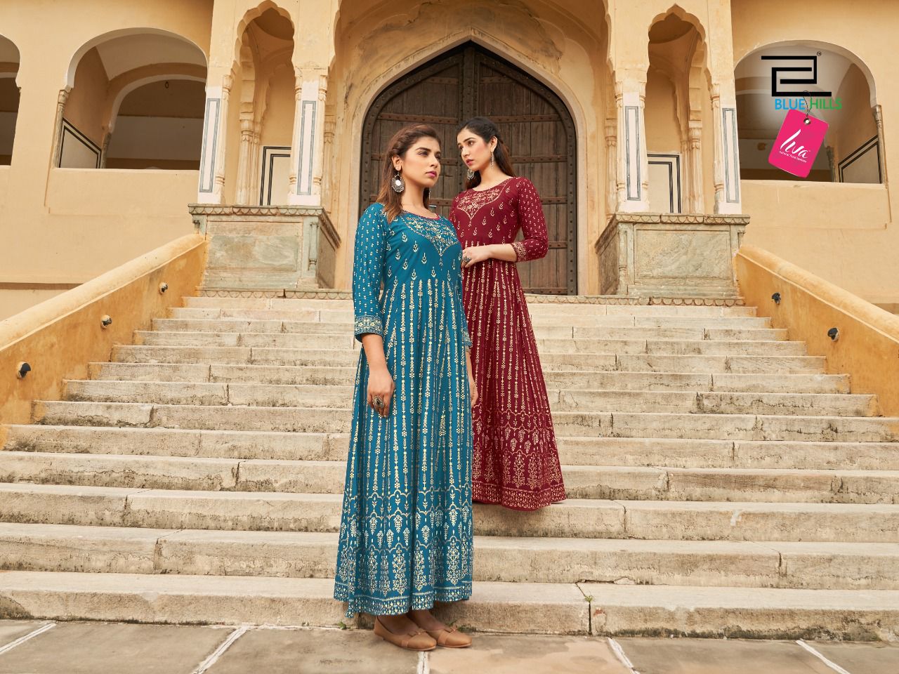 Blue hills leela vol 5 rayon elegant anarkali gown catalog