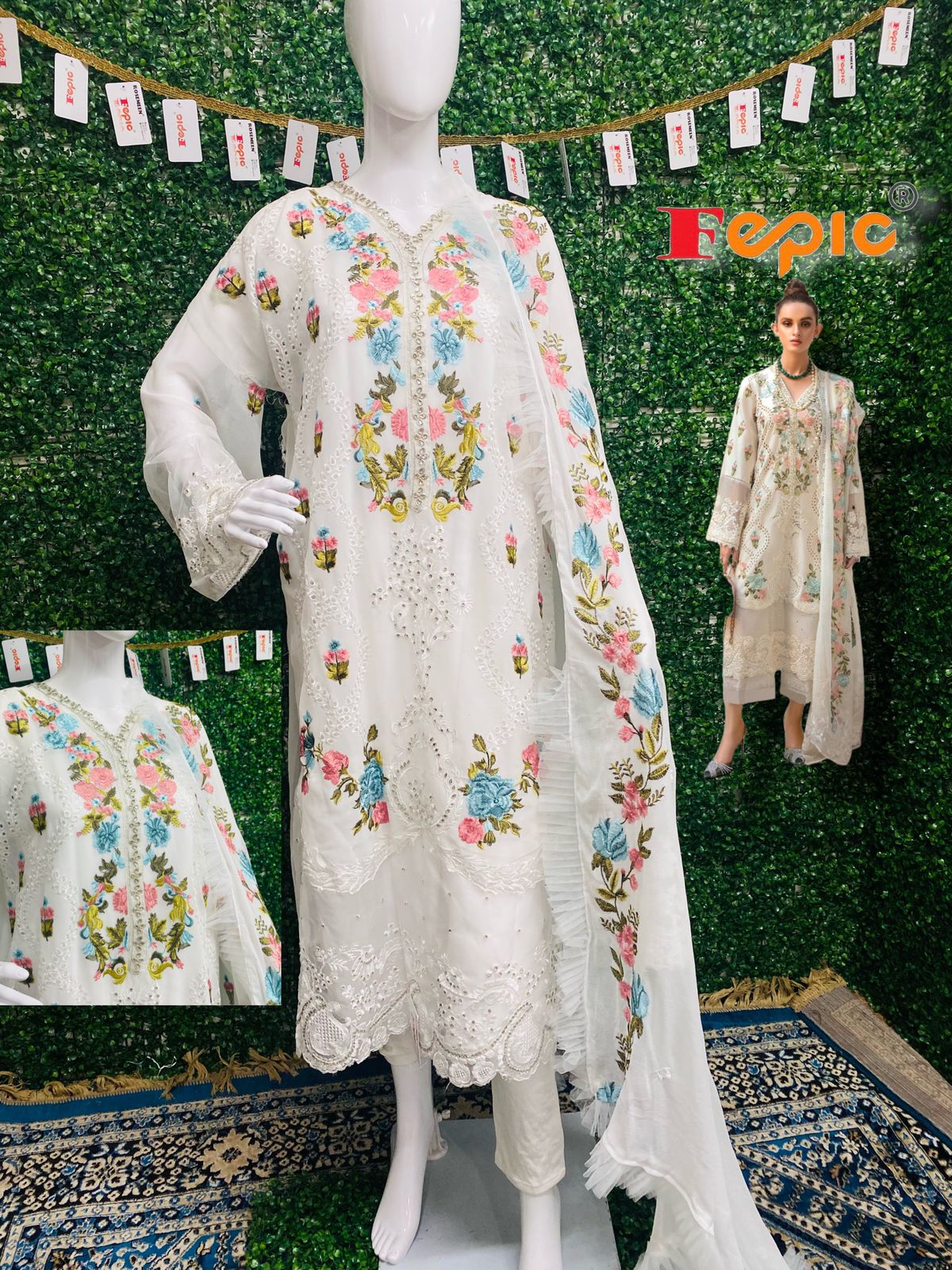 fepic rosemeen c 1242 georgette catchy look salwar suit single