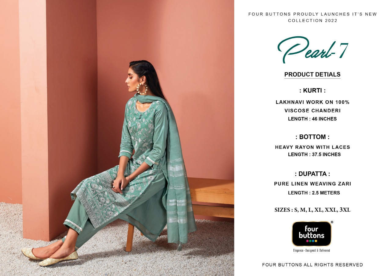 four buttons pearl 7 viscose graceful look top bottom with dupatta catalog