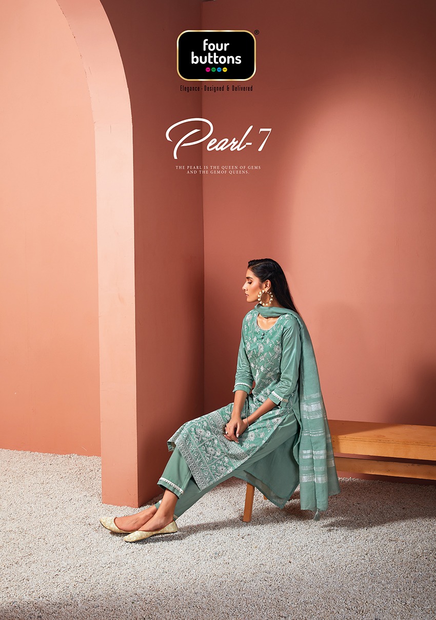 four buttons pearl 7 viscose graceful look top bottom with dupatta catalog