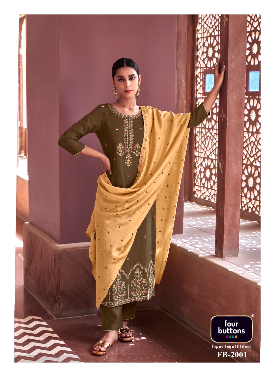 four buttons rangrez 2 viscose elegant look top bottom with dupatta catalog