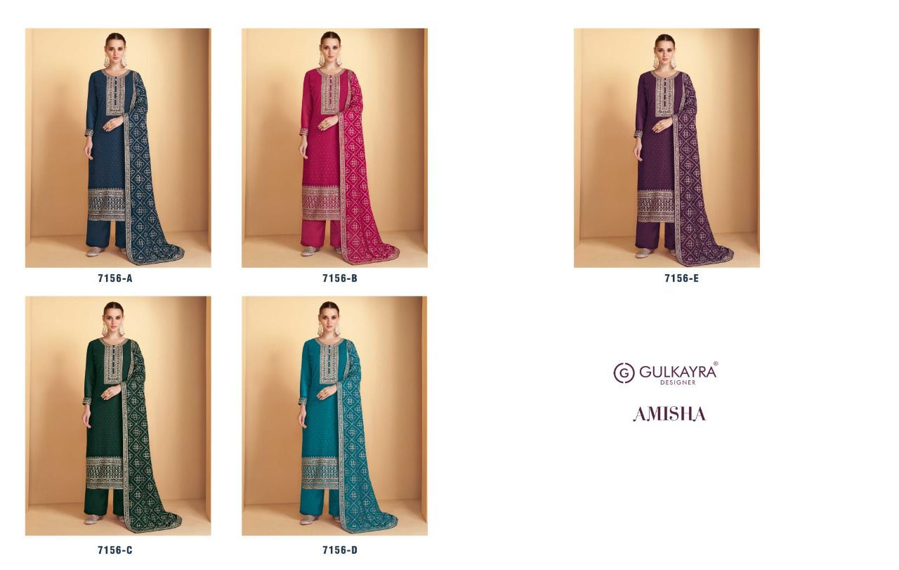 gulkayra designer amisha georgette gorgeous look salwar suit catalog