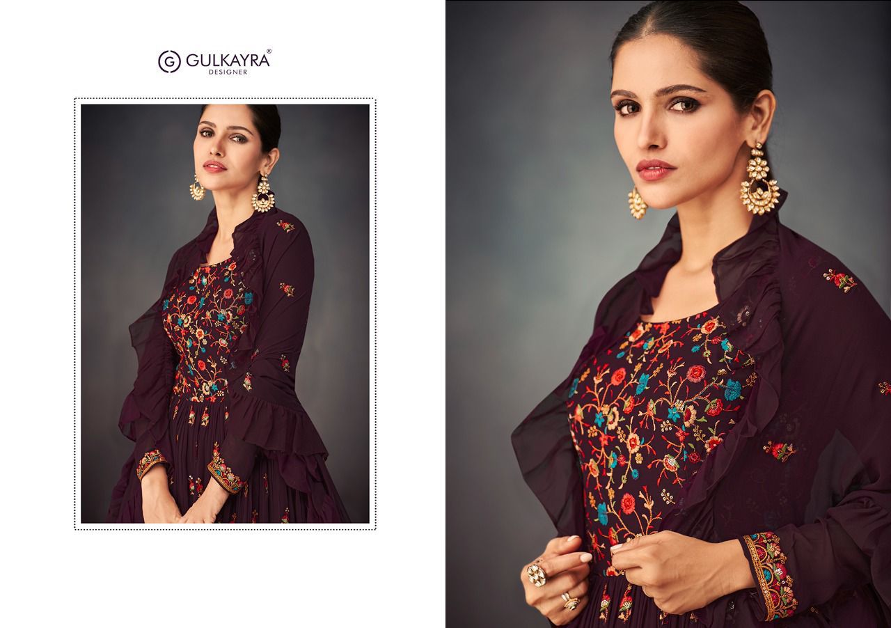 gulkayra designer bahar georgette innovative look kurti dupatta with garara catalog