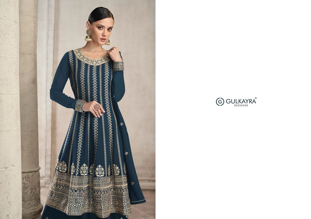 gulkayra designer foram georgette innovative look kurti dupatta with garara catalog